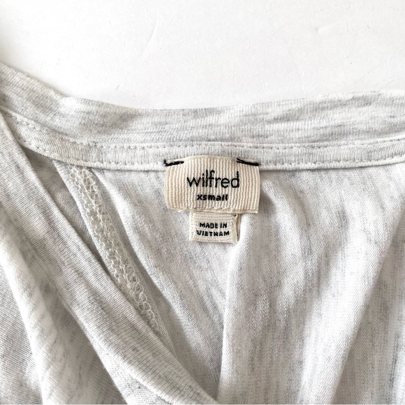 WILFRED XS Light Grey Open Back Crew Neck Long Sleeve Tee - Picture 3 of 12